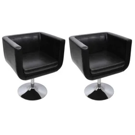 Taburete de bar 2 unidades cuero artificial negro de vidaXL, Sillones - Ref: Foro24-160440, Precio: 317,64 €, Descuento: %