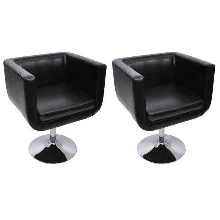 Taburete de bar 2 unidades cuero artificial negro de vidaXL, Sillones - Ref: Foro24-160440, Precio: 323,32 €, Descuento: %