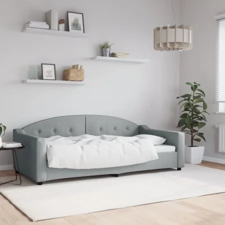 Sofá cama tela gris claro 90x190 cm de vidaXL, Camas y somieres - Ref: Foro24-354193, Precio: 181,03 €, Descuento: %
