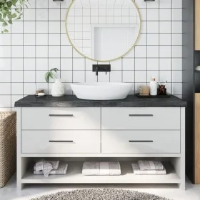 Dark brown treated wood bathroom countertop 160x50x(2-6) cm by vidaXL, Countertops - Ref: Foro24-3156254, Price: 129,26 €, Di...