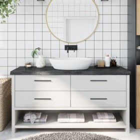 Encimera de baño madera tratada marrón oscuro 160x50x(2-6) cm de vidaXL, Encimeras - Ref: Foro24-3156254, Precio: 130,92 €, D...