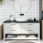 Encimera de baño madera tratada marrón oscuro 160x50x(2-6) cm de vidaXL, Encimeras - Ref: Foro24-3156254, Precio: 129,26 €, D...
