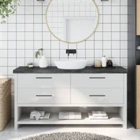 Encimera de baño madera tratada marrón oscuro 160x30x(2-6) cm de vidaXL, Encimeras - Ref: Foro24-3156250, Precio: 90,33 €, De...