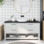 Encimera de baño madera tratada marrón oscuro 160x30x(2-6) cm de vidaXL, Encimeras - Ref: Foro24-3156250, Precio: 91,44 €, De...