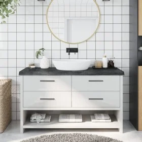Dark brown treated wood bathroom countertop 140x30x(2-6) cm by vidaXL, Countertops - Ref: Foro24-3156242, Price: 80,84 €, Dis...