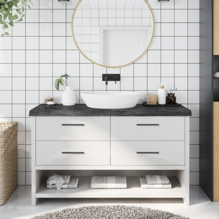 Encimera de baño madera tratada marrón oscuro 140x50x(2-6) cm de vidaXL, Encimeras - Ref: Foro24-3156246, Precio: 116,96 €, D...