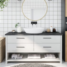 Encimera de baño madera tratada marrón oscuro 160x50x(2-4) cm de vidaXL, Encimeras - Ref: Foro24-3156253, Precio: 111,32 €, D...
