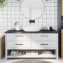 Encimera de baño madera tratada marrón oscuro 160x50x(2-4) cm de vidaXL, Encimeras - Ref: Foro24-3156253, Precio: 111,32 €, D...