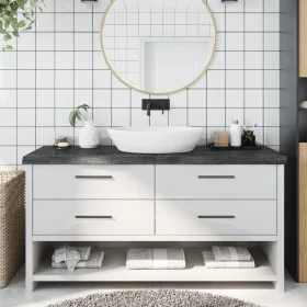 Dark brown treated wood bathroom countertop 160x60x(2-6) cm by vidaXL, Countertops - Ref: Foro24-3156256, Price: 149,00 €, Di...