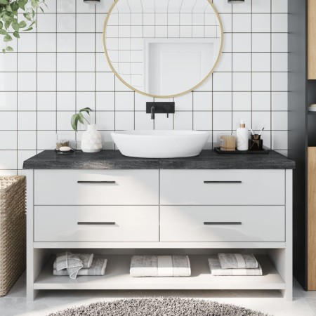 Encimera de baño madera tratada marrón oscuro 160x60x(2-6) cm de vidaXL, Encimeras - Ref: Foro24-3156256, Precio: 150,89 €, D...