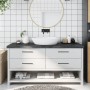 Encimera de baño madera tratada marrón oscuro 160x60x(2-6) cm de vidaXL, Encimeras - Ref: Foro24-3156256, Precio: 150,89 €, D...
