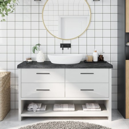 Encimera de baño madera tratada marrón oscuro 140x40x(2-6) cm de vidaXL, Encimeras - Ref: Foro24-3156244, Precio: 98,26 €, De...