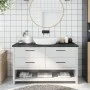 Encimera de baño madera tratada marrón oscuro 140x40x(2-4) cm de vidaXL, Encimeras - Ref: Foro24-3156243, Precio: 81,20 €, De...