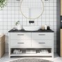 Encimera de baño madera tratada marrón oscuro 140x40x(2-4) cm de vidaXL, Encimeras - Ref: Foro24-3156243, Precio: 82,23 €, De...