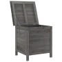 Arcón de jardín madera maciza abeto gris antracita 50x49x56,5cm de vidaXL, Cajas de almacenaje para exteriores - Ref: Foro24-...