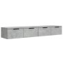 Armarios de pared 2 uds contrachapada gris hormigón 68x30x20 cm en Estanterías | Comprar online en Foru.es