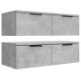 Armarios de pared 2 uds contrachapada gris hormigón 68x30x20 cm en Estanterías | Comprar online en Foru.es