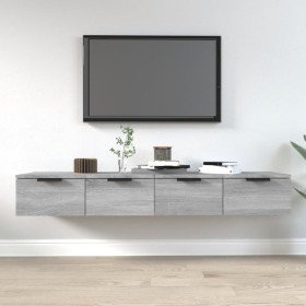 Armarios de pared 2 uds contrachapada gris Sonoma 68x30x20 cm en Estanterías | Comprar online en Foru.es