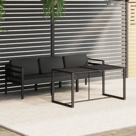 Set muebles de jardín 4 pzas y cojines aluminio gris antracita en Conjuntos de jardín | Comprar online en Foru.es