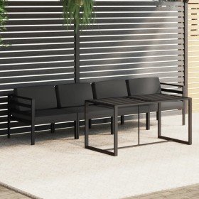 Set muebles de jardín 5 pzas y cojines aluminio gris antracita en Conjuntos de jardín | Comprar online en Foru.es