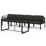Set muebles de jardín 5 pzas y cojines aluminio gris antracita en Conjuntos de jardín | Comprar online en Foru.es