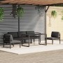 Set muebles de jardín 6 pzas y cojines aluminio gris antracita en Conjuntos de jardín | Comprar online en Foru.es