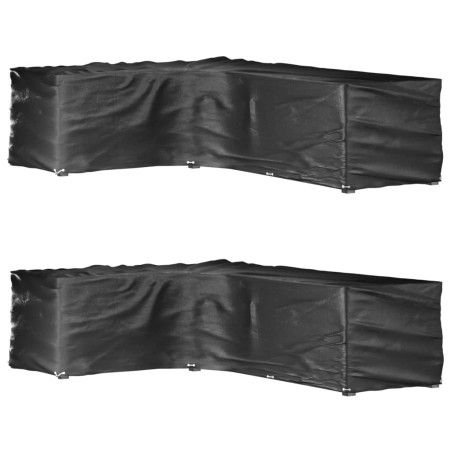 Fundas muebles jardín forma de L 2 uds 18 ojales 220x285x80 cm de vidaXL, Fundas para muebles de jardín - Ref: Foro24-3155377...