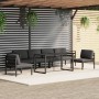 Set muebles de jardín 7 pzas y cojines aluminio gris antracita en Conjuntos de jardín | Comprar online en Foru.es
