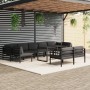 Set muebles de jardín 10 pzas y cojines aluminio gris antracita en Conjuntos de jardín | Comprar online en Foru.es