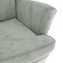 Sillón orejero y taburete de terciopelo gris claro en Sillones | Comprar online en Foru.es