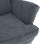 Sillón orejero y taburete de terciopelo gris oscuro en Sillones | Comprar online en Foru.es