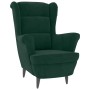 Sillón orejero y taburete de terciopelo verde oscuro en Sillones | Comprar online en Foru.es