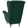 Sillón orejero y taburete de terciopelo verde oscuro en Sillones | Comprar online en Foru.es