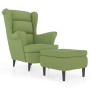Sillón orejero y taburete de terciopelo verde claro en Sillones | Comprar online en Foru.es