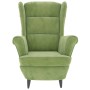 Sillón orejero y taburete de terciopelo verde claro en Sillones | Comprar online en Foru.es