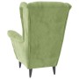 Sillón orejero y taburete de terciopelo verde claro en Sillones | Comprar online en Foru.es