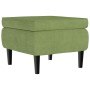 Sillón orejero y taburete de terciopelo verde claro en Sillones | Comprar online en Foru.es
