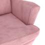 Sillón orejero y taburete de terciopelo rosa en Sillones | Comprar online en Foru.es