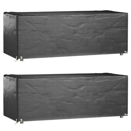 Fundas muebles jardín 2 uds 8 ojales rectangular 192x82x65 cm de vidaXL, Fundas para muebles de jardín - Ref: Foro24-3155349,...