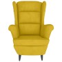 Sillón orejero con taburete terciopelo amarillo mostaza en Sillones | Comprar online en Foru.es