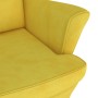 Sillón orejero con taburete terciopelo amarillo mostaza en Sillones | Comprar online en Foru.es