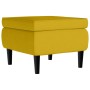 Sillón orejero con taburete terciopelo amarillo mostaza en Sillones | Comprar online en Foru.es