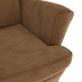 Sillón orejero y taburete de terciopelo marrón en Sillones | Comprar online en Foru.es