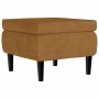 Sillón orejero y taburete de terciopelo marrón en Sillones | Comprar online en Foru.es