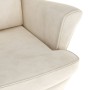 Sillón orejero y taburete de terciopelo crema en Sillones | Comprar online en Foru.es