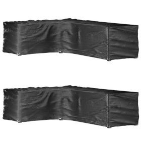 Fundas muebles jardín forma de L 2 uds 16 ojales 210x260x80 cm de vidaXL, Fundas para muebles de jardín - Ref: Foro24-3155379...