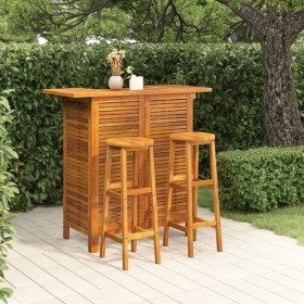 Juego muebles de bar para jardín 3 pzas madera maciza de acacia en Conjuntos de jardín | Comprar online en Foru.es
