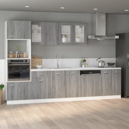 Armario inferior de cocina contrachapado gris 60x46x81,5 cm de vidaXL, Armarios de cocina - Ref: Foro24-815562, Precio: 75,60...