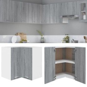 Armario colgante de esquina madera de ingeniería gris sonoma de vidaXL, Armarios de cocina - Ref: Foro24-815598, Precio: 74,9...