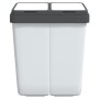 Cubo de basura doble blanco 2x25 L de vidaXL, Cubos de la basura y papeleras - Ref: Foro24-154981, Precio: 54,39 €, Descuento: %
